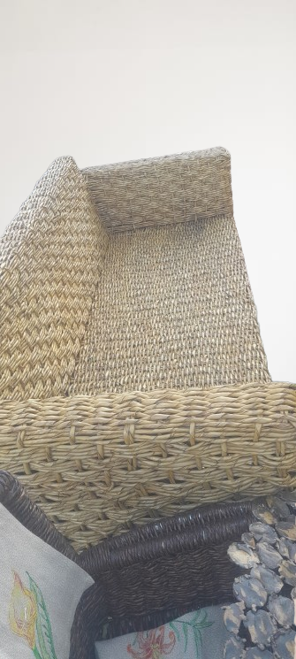 Handwoven natural Reed sofa