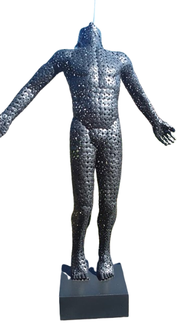 Metal human sculpture